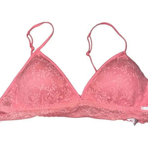 Calvin Klein Women's XL Pink Floral Lace Bralette Adjustable Padded